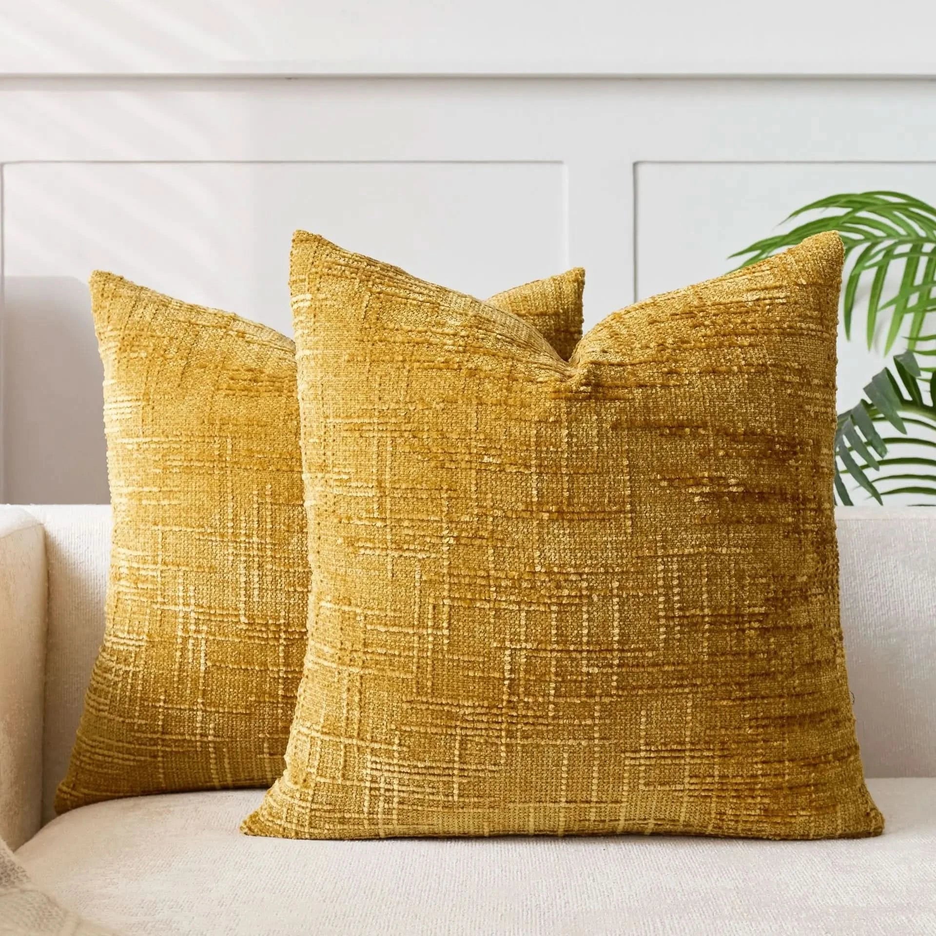 Chenille Pillow Cover Solid Color Cushion Cover