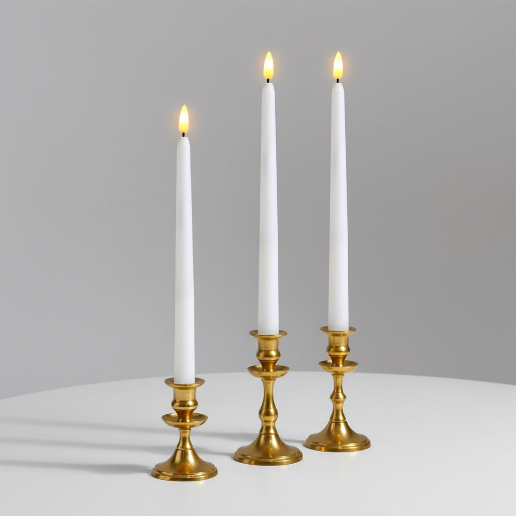 Cordless LED Candle Sticks with Dimmer Remote | Flameless Tapers with Warm Light and Timer | Set of 6 or 10