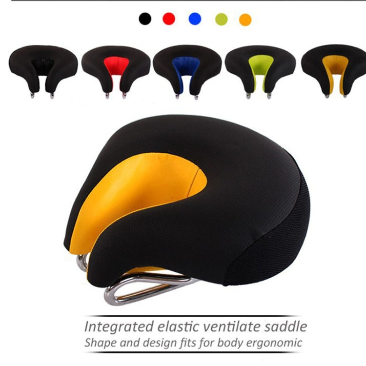 Noseless Bicycle Saddle with Thick Soft Padding | Sprung Steel Rails Absorb Vertical Shock | Black Bike Accessories