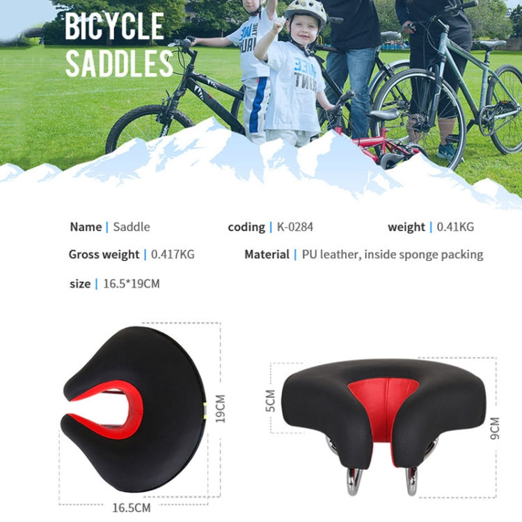 Noseless Bicycle Saddle with Thick Soft Padding | Sprung Steel Rails Absorb Vertical Shock | Black Bike Accessories