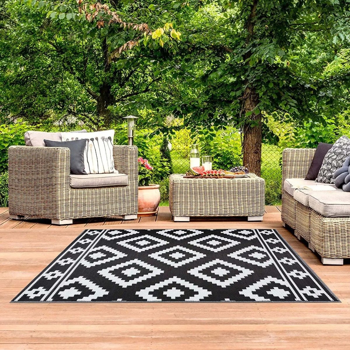 Weatherproof Outdoor Garden Rug Easy Clean
