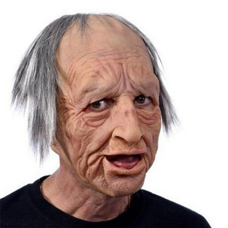 Realistic bearded natural latex full-face Halloween mask, style 12