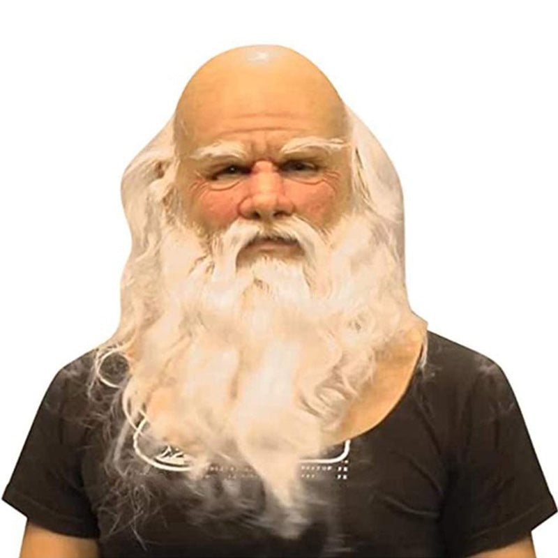 Realistic elderly man full-face latex Halloween mask, style 25