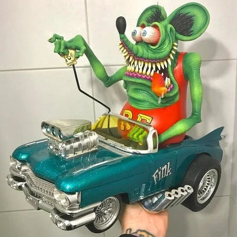Hand painted resin Halloween monster hot rod figurine