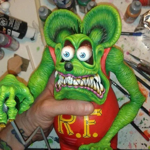 Vintage style Halloween monster figurine shown from the side