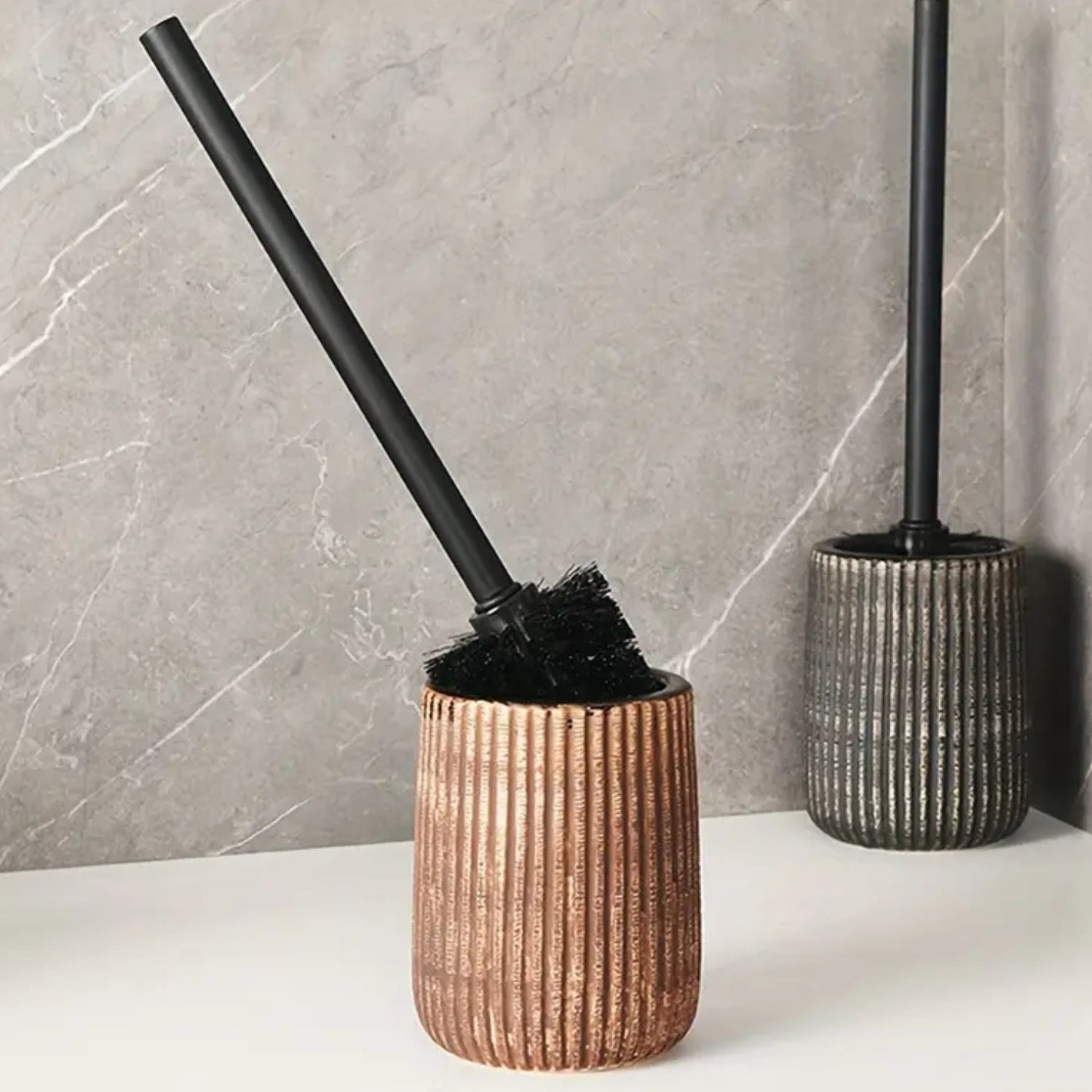 Ceramic Toilet Brush Holder Set