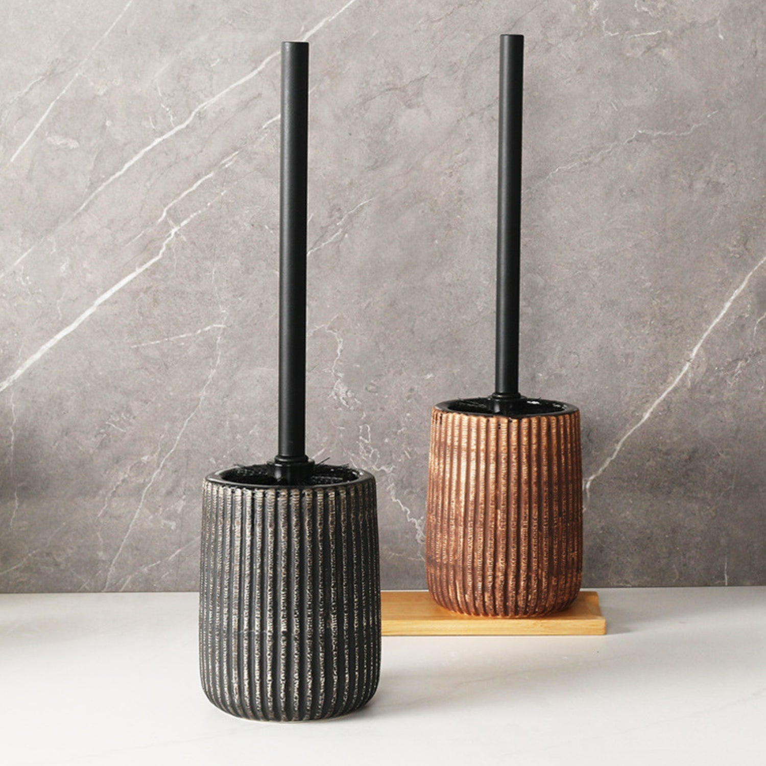 Ceramic Toilet Brush Holder Set