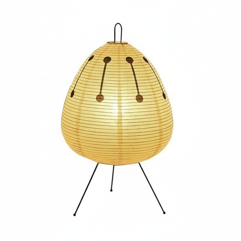 LUMIRICE - Elegant Table Lamp Made of Rice Paper in Japanese Design - Yellow 1