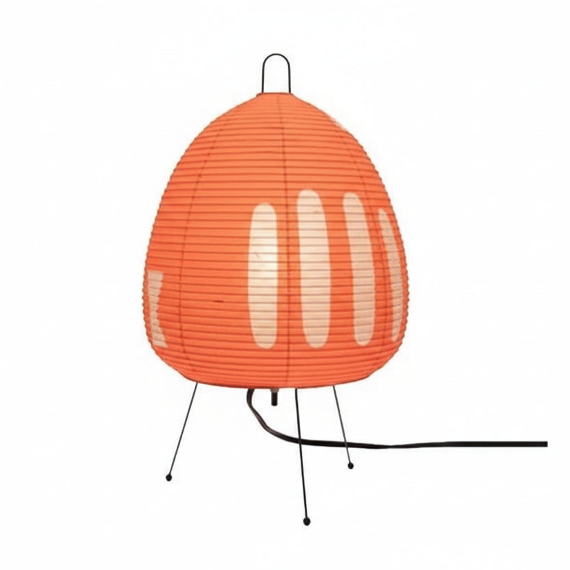 LUMIRICE - Elegant Table Lamp Made of Rice Paper in Japanese Design - Orange