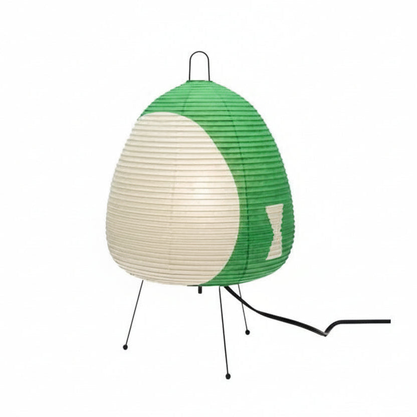 LUMIRICE - Elegant Table Lamp Made of Rice Paper in Japanese Design - Green