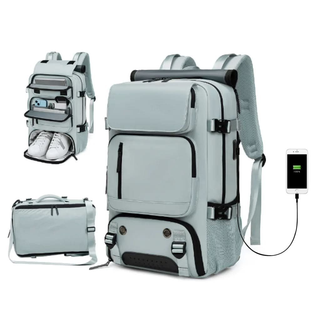 Large Waterproof Travel Backpack with USB Charging Port | 10 Colors | Anti-Theft Pocket for Commuting & Travel
