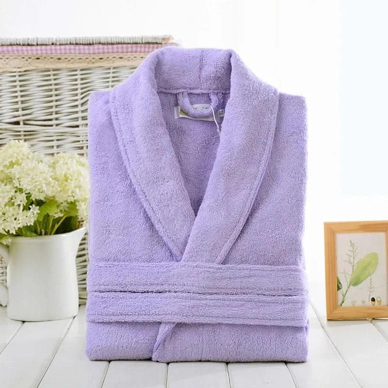 Unisex Terry Cotton Bathrobe 43 In Length | 6 Colors | Soft Cozy Robe for Bath, Spa, Lounging & Everyday Home Comfort