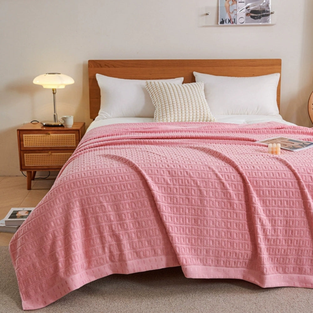 Waffle Cotton Summer Blanket Bedspread Throw