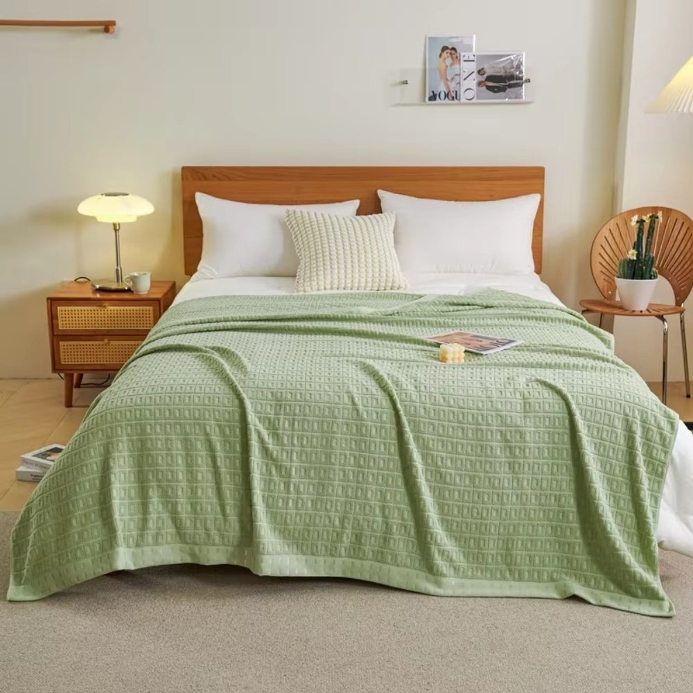 Cotton Waffle Summer Throw Blanket