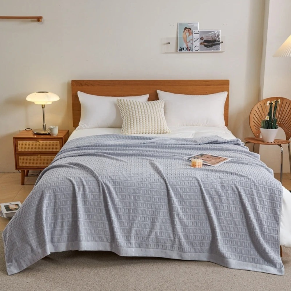 Cotton Waffle Summer Throw Blanket
