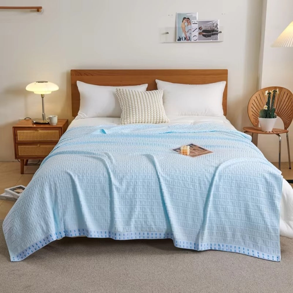 Cotton Waffle Summer Throw Blanket