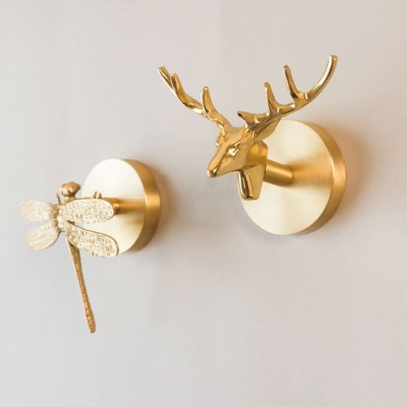 Brass Animal Head Wall Hooks in 8 Designs | Bird, Deer, Butterfly & More | Sculptural Entryway Storage for Coats & Keys