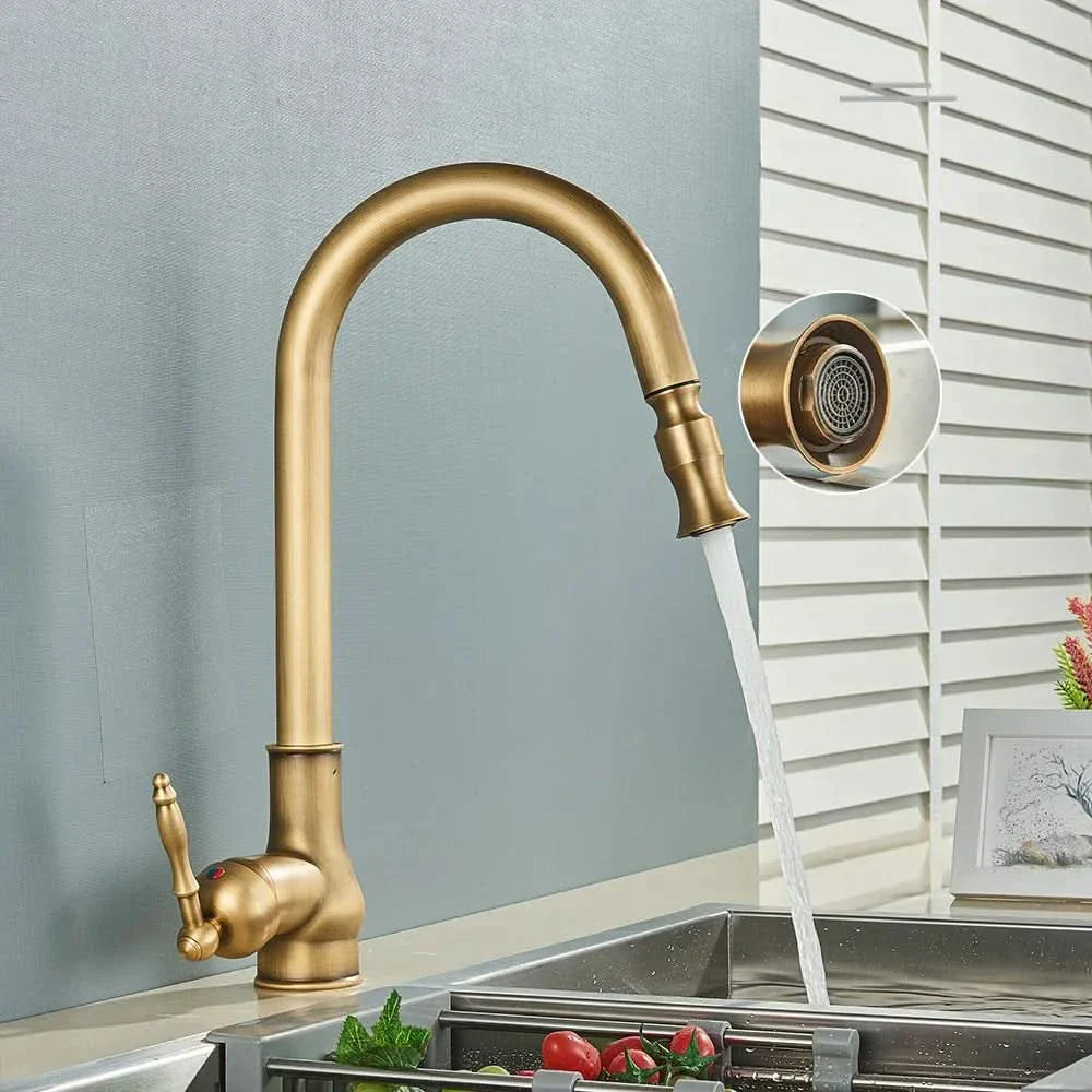 Antique Brass Kitchen Faucet
