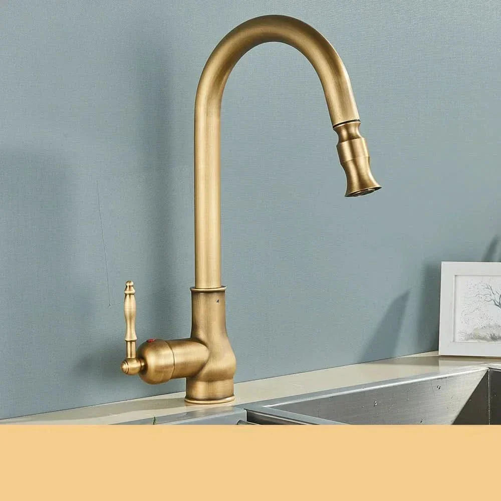 Antique Brass Kitchen Faucet