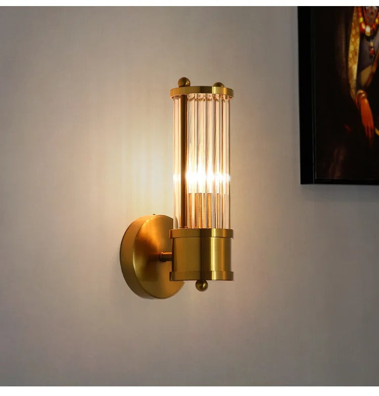 Crystal Brass Wall Lamp for Elegant Interiors