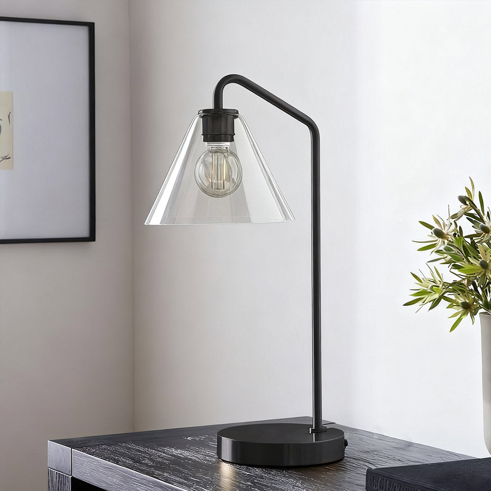Glass Cone Table Lamp