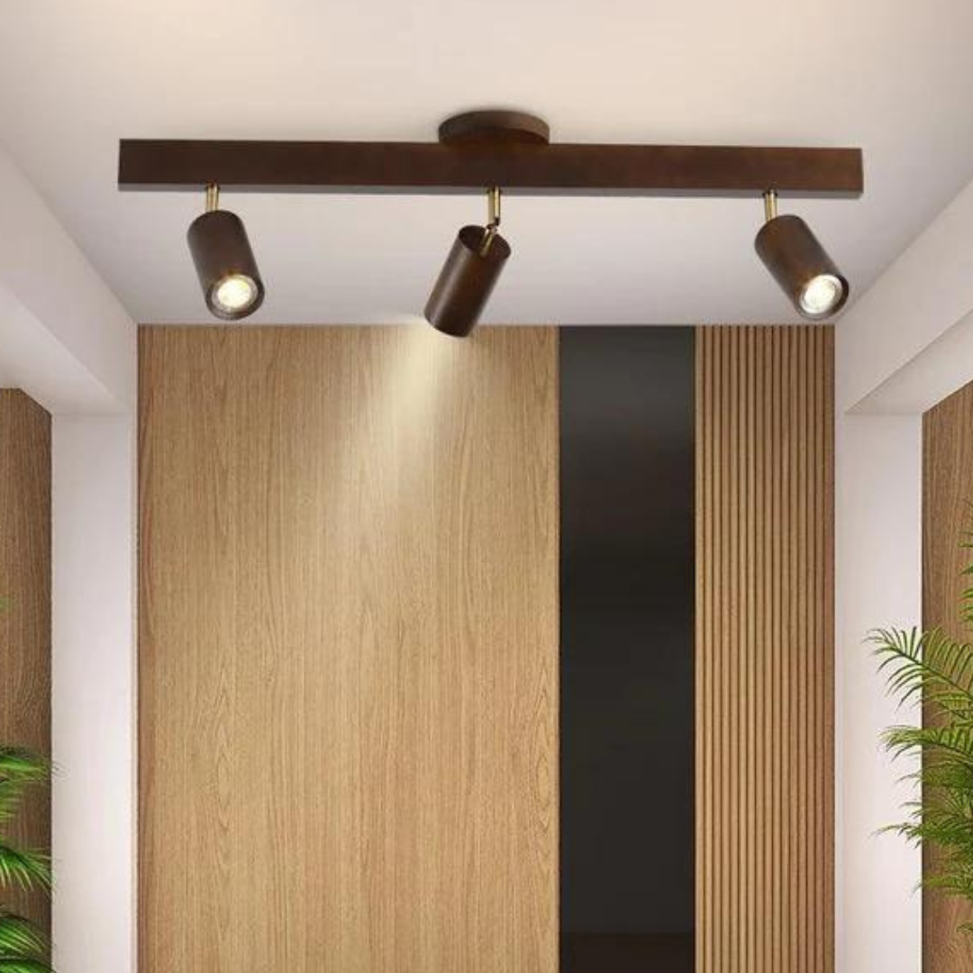 Adjustable Wooden Ceiling Spotlight