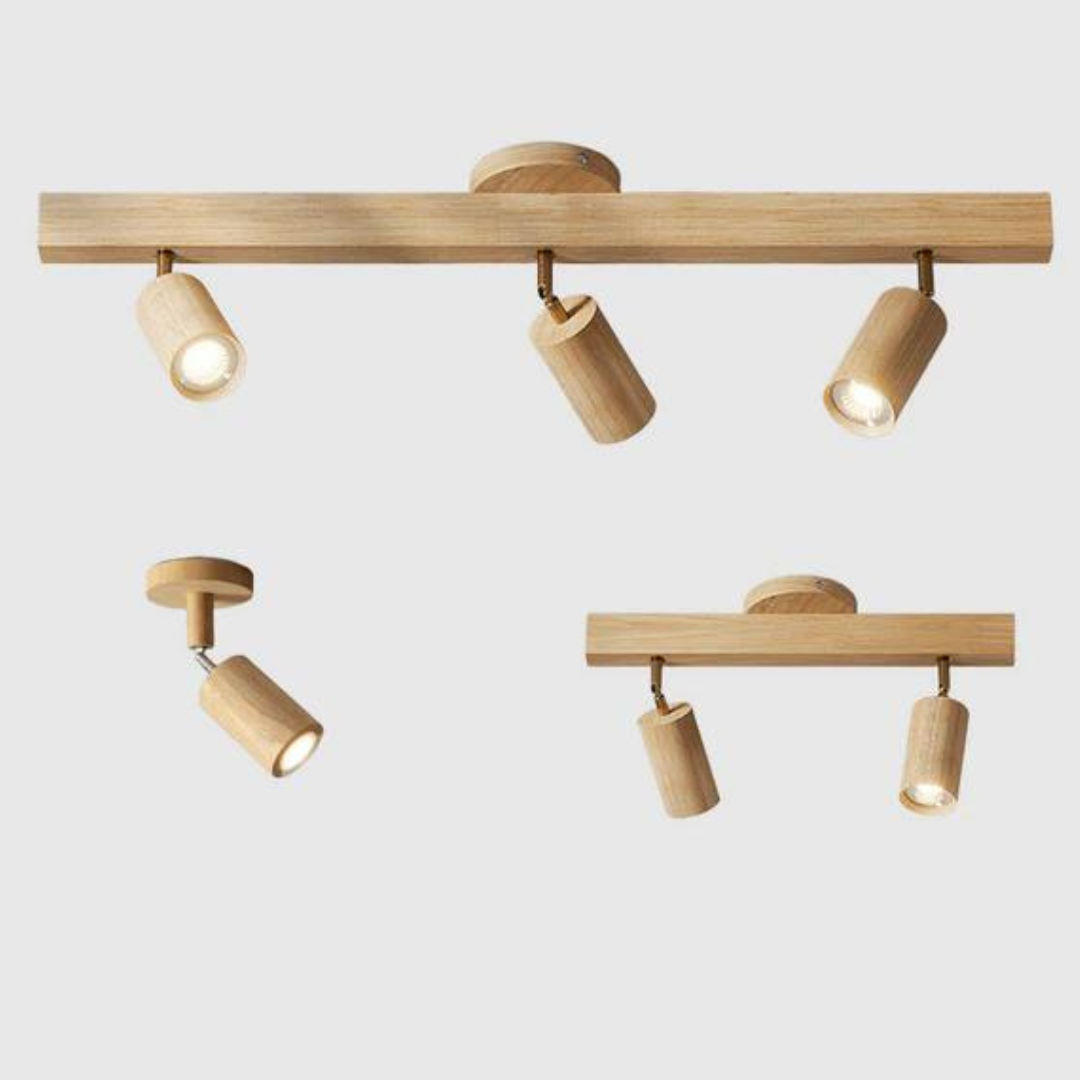 Adjustable Wooden Ceiling Spotlight