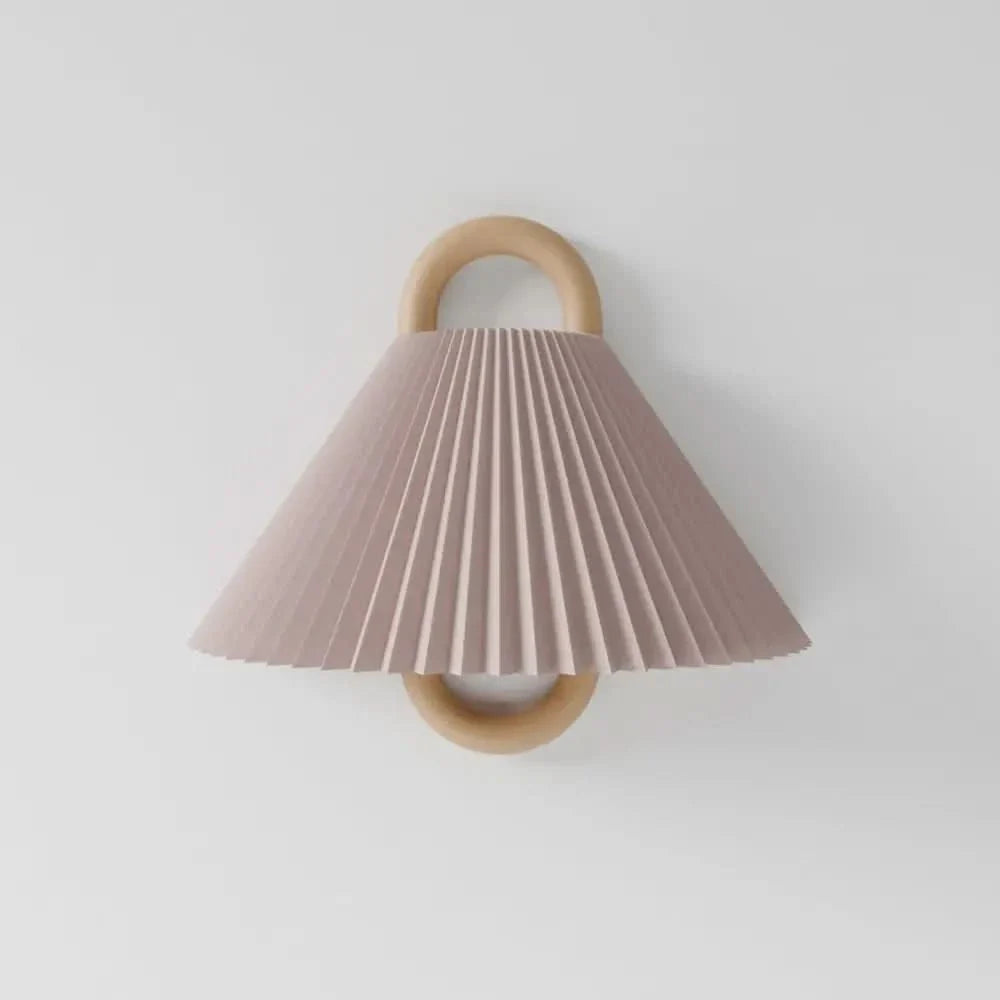 Wooden Wall Lamp Fabric Shade