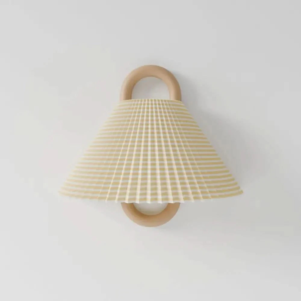 Wooden Wall Lamp Fabric Shade