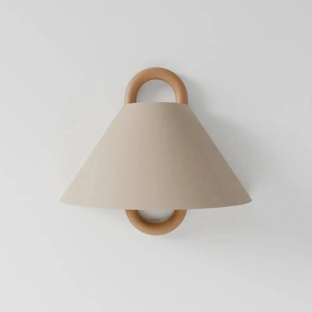 Wooden Wall Lamp Fabric Shade