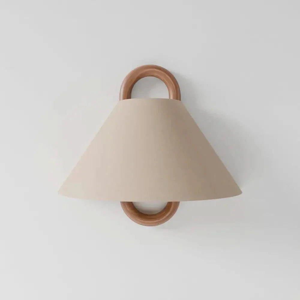 Wooden Wall Lamp Fabric Shade