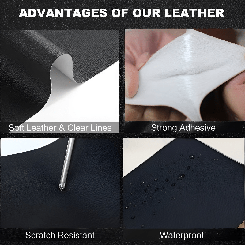 Tear-Resistant Leather Repair Patches | 8 Colors, 3 Sizes | Peel-and-Stick Fix for Sofas, Car Seats, Bags & Furniture