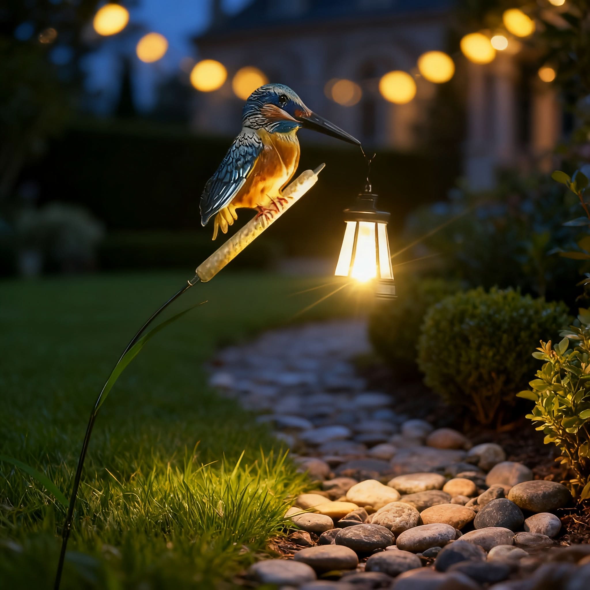 Solar Hummingbird Hanging Lantern | Metal, IP65 Waterproof | Auto Dusk-to-Dawn Solar Light for Gardens, Yards & Patios