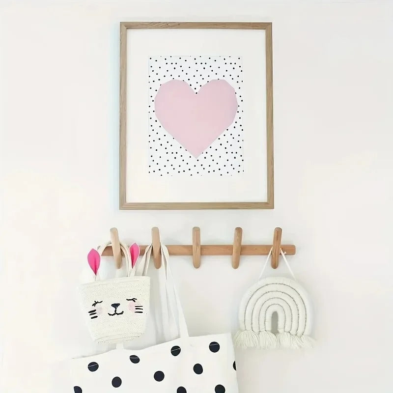Wooden Wall Rack Coat Hook Organizer