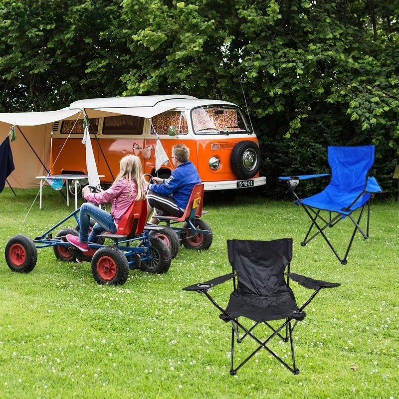 Folding Camping Chair with Armrest Cup Holder