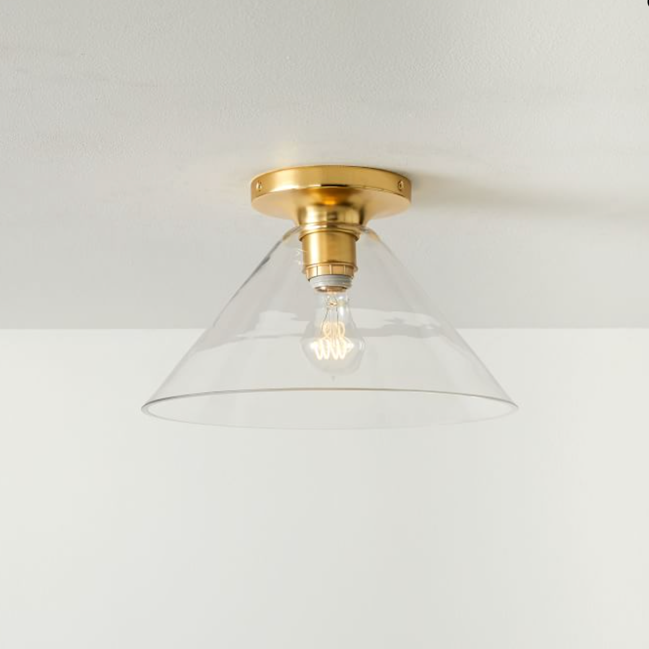 Glass Cone Flush Mount Ceiling Light