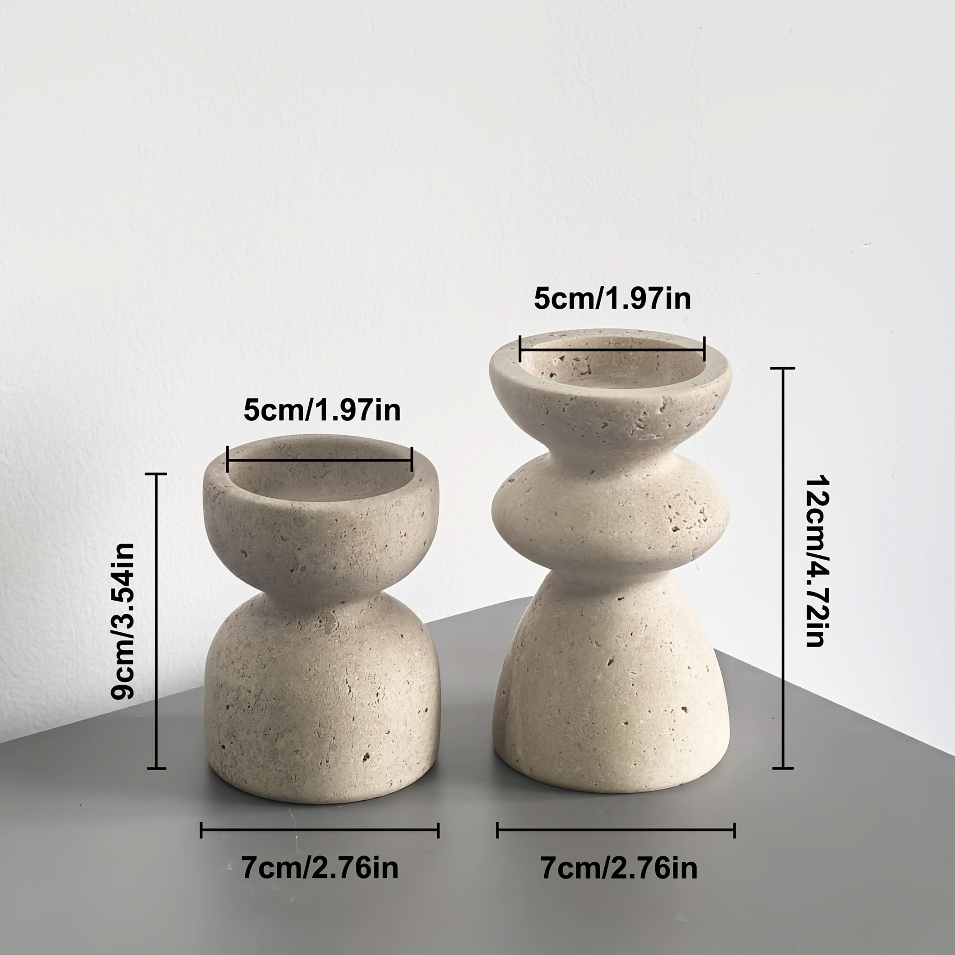 Natural Marble & Travertine Candle Holders | Small or Large | Polished Luxury Décor for Home, Weddings & Events