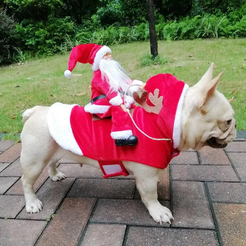 Santa Claus Dog Costume in Soft Fabric | Festive Christmas Outfit for Your Pet | Warm Xmas Clothing for Holiday Photos
