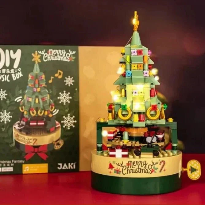 Christmas Music Box Building Set Shaped as a Tree | Plays a Classic Merry Melody | Festive Construction Toy for Kids