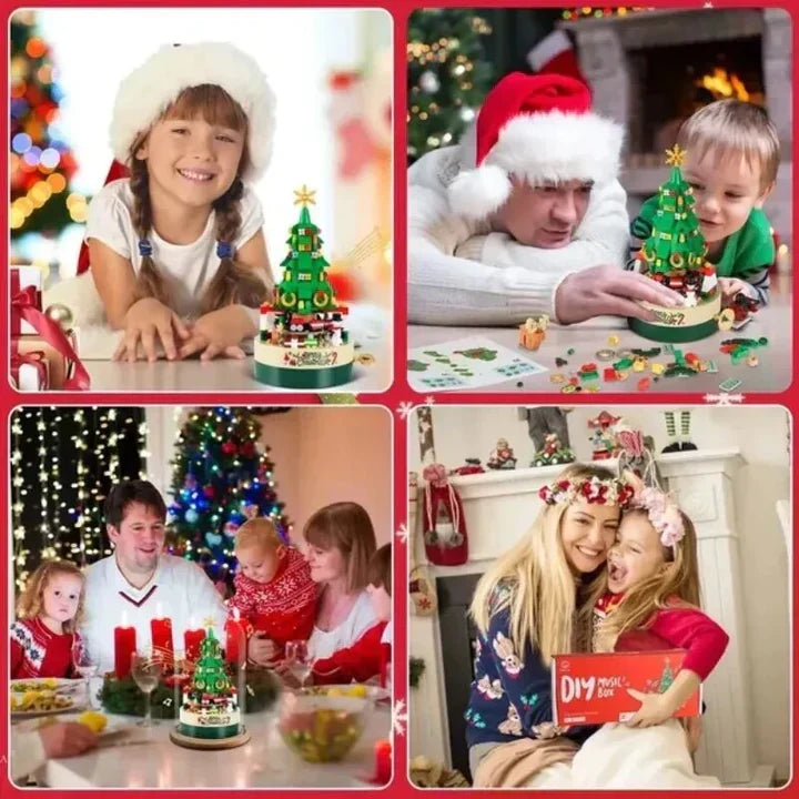 Christmas Music Box Building Set Shaped as a Tree | Plays a Classic Merry Melody | Festive Construction Toy for Kids