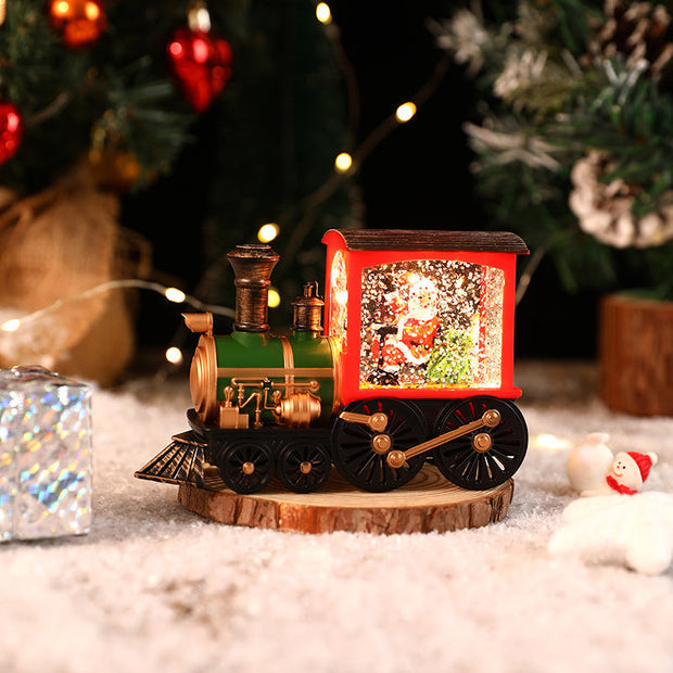 Christmas Music Box Train with Santa Claus or Snowman | Plays 8 Festive Songs | Timer Function and Tabletop Holiday Decor