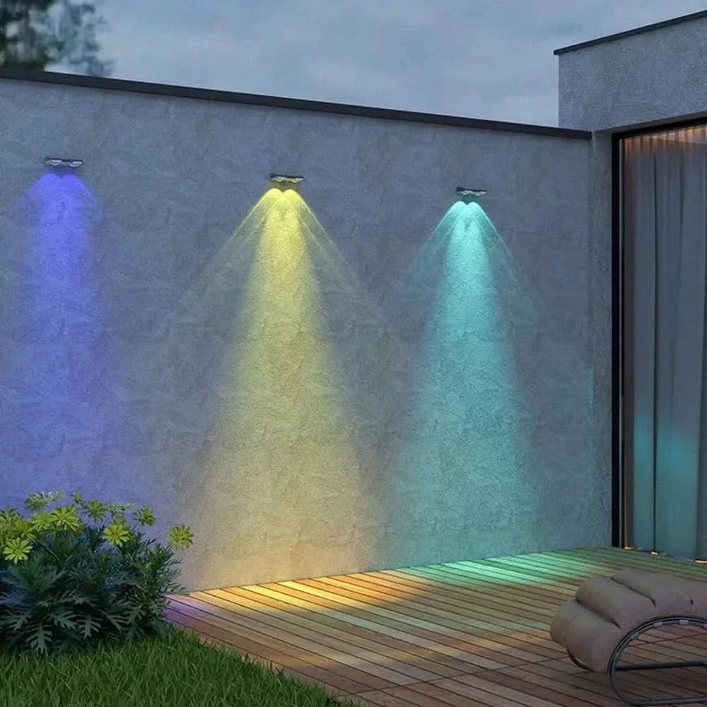 Solar Fence Lights Waterproof LED Wall Lamps