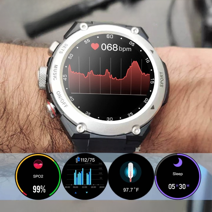 Smart Watch with Wireless Earbuds Docked in the Strap | Bluetooth Calling and Room for 100 Songs | 2 Colors