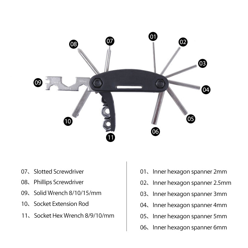 16 in 1 Bicycle Repair Tool