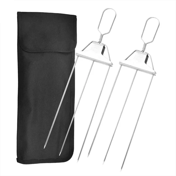 Stainless Steel 3 Prong BBQ Skewers