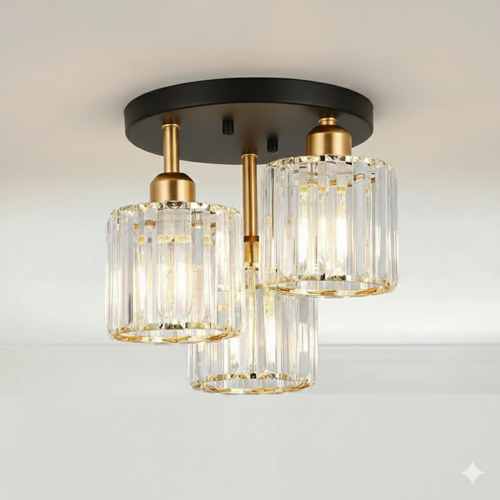 Crystal Ceiling Light Semi Flush Mount