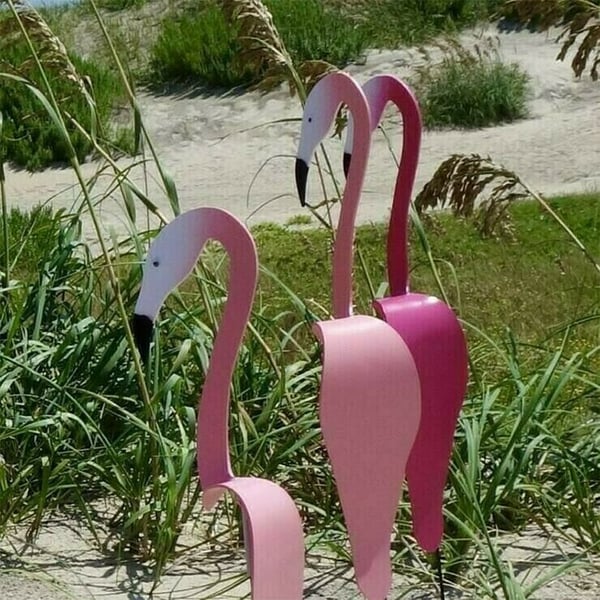Spinning Flamingo Garden Ornaments That Turn in the Wind | Bird 19.6 Inches Plus a 16.5 Inch Stake | Eight Colors