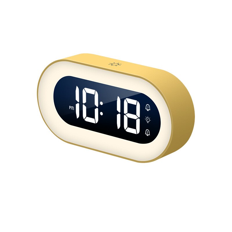 Digital Alarm Clock with Dimmable Nightlight and Nature Sounds | USB-C Rechargeable LED Display | 2 Colors