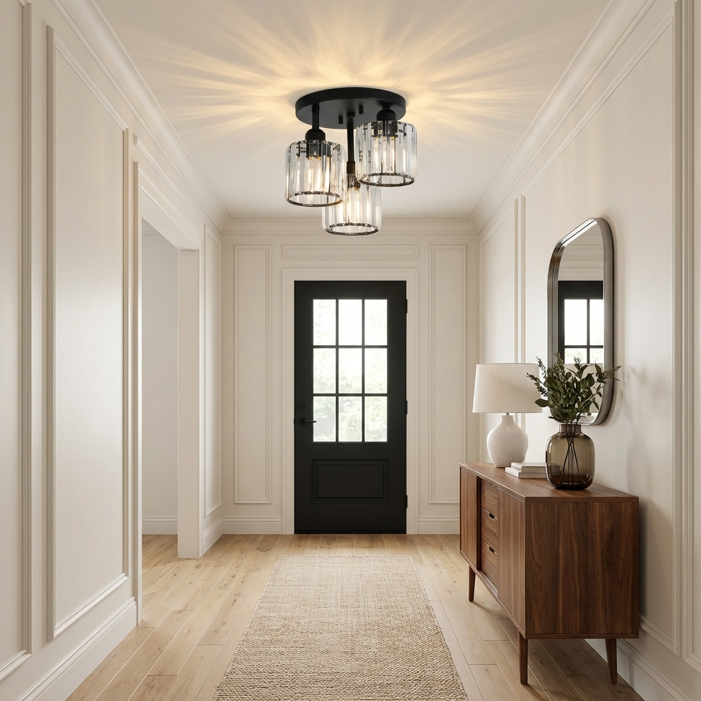 Crystal Ceiling Light Semi Flush Mount