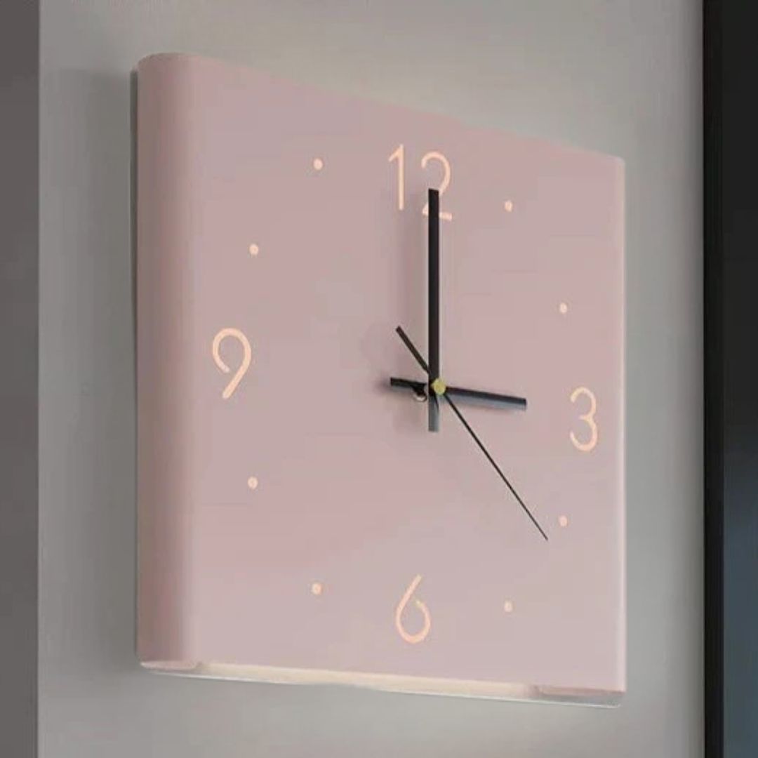Square Iron Wall Clock with Illuminated Cut-Out Numerals | Silent Movement on Battery Power | 3 Colors